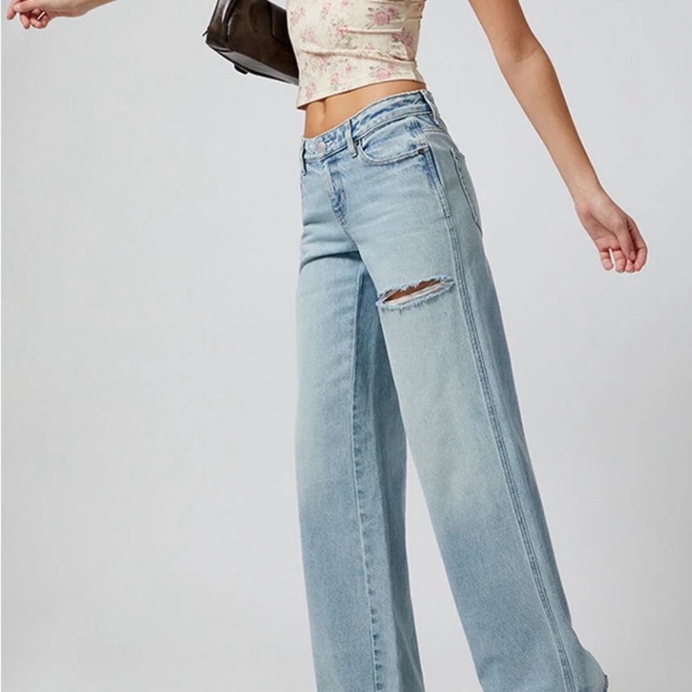 🌈 Pacsun Womens NWT Casey Low Rise Baggy Jeans color light indigo size 27